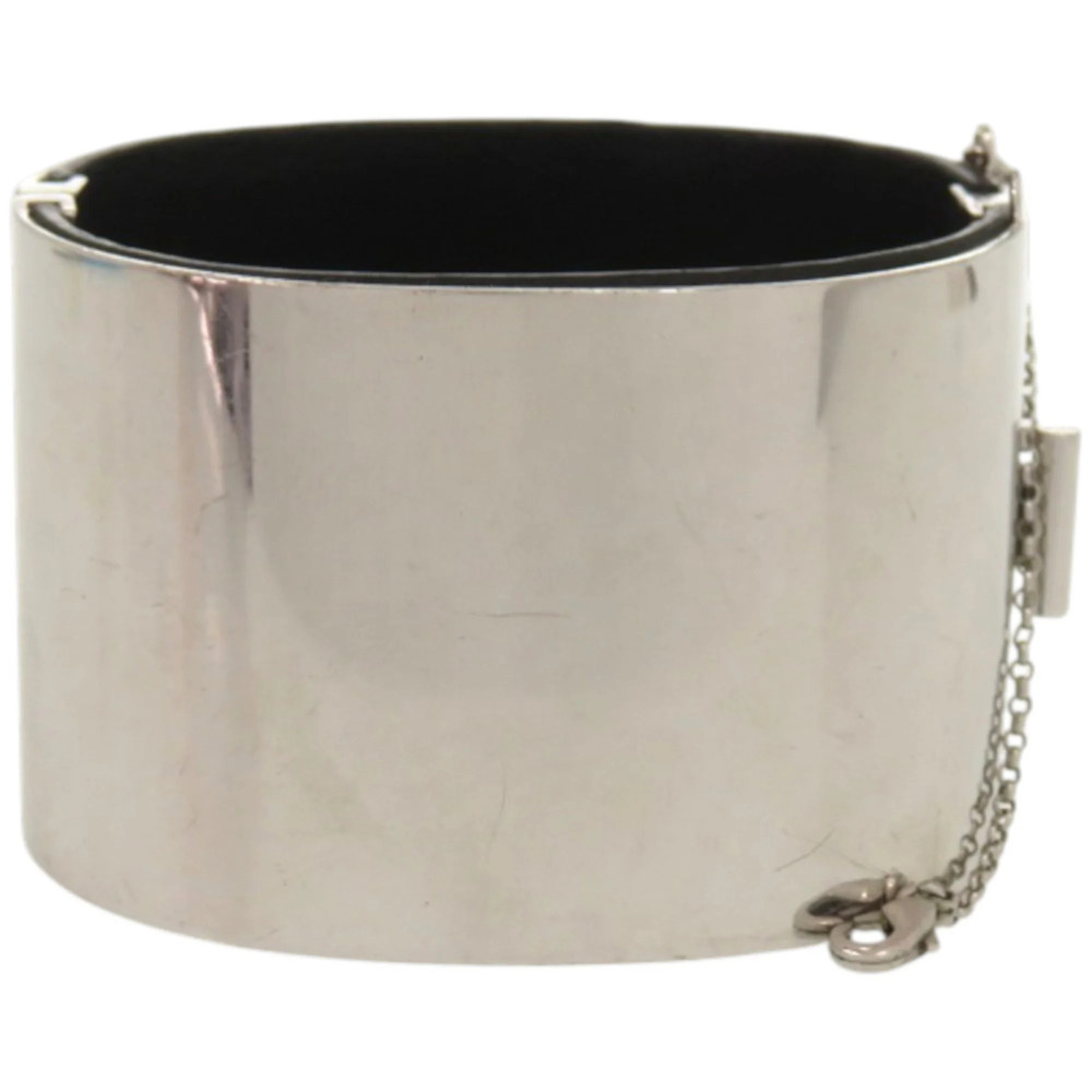 CELINE Silver Leather Bracelet